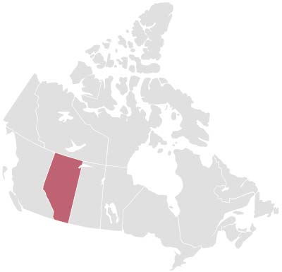 Canada Alberta Map