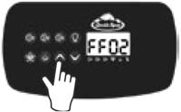 Kontrollpanelet på Custom-serien viser bruk av piltastene. FF02 vises på skjermen