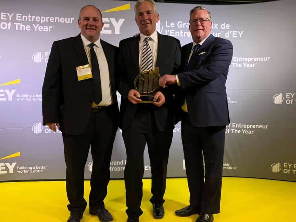 Dennis Kellner and his two partners as Finaliston on EOY Gala 2019