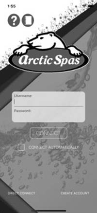 Login page of an arctic spa app