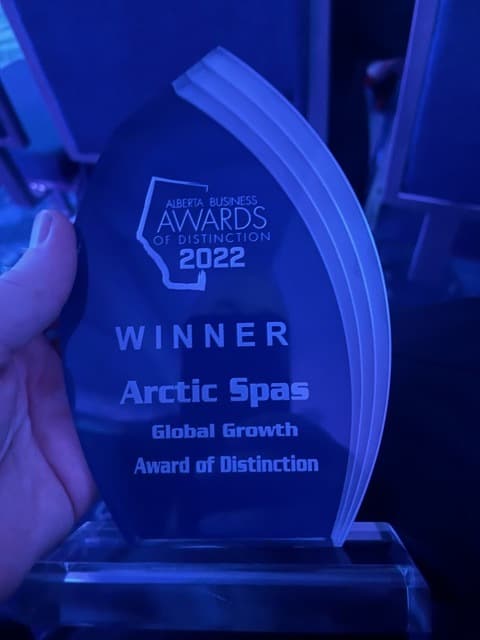 Arctic Spas - Winner of the Global Growth Award at Alberta Business Awards of Distinction 2022 Event