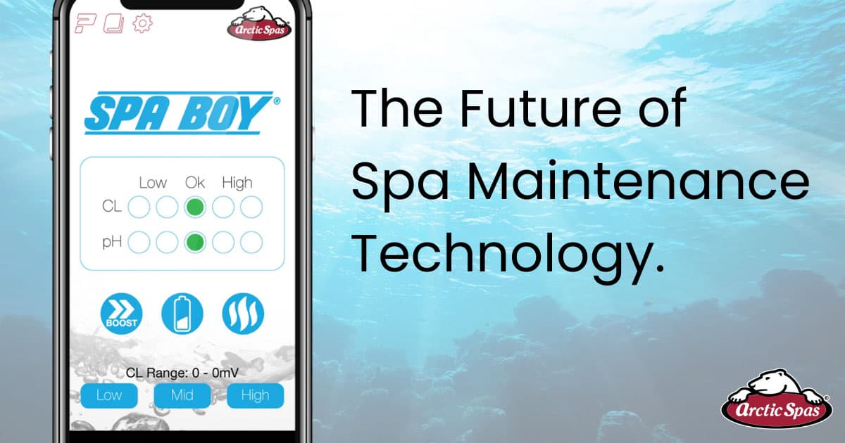 spa boy maintenance app on phone coral reef