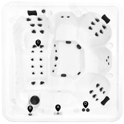 Top view of a core series hot tub