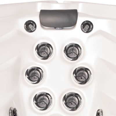 A view of Pepperleaf Pulse jets fitted in a hot tub