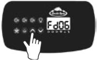 Kontrollpanelet på Custom-serien viser bruk av piltastene. Fd06 vises på skjermen